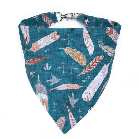 Aztec Feather Reversible Bandana - Clip On