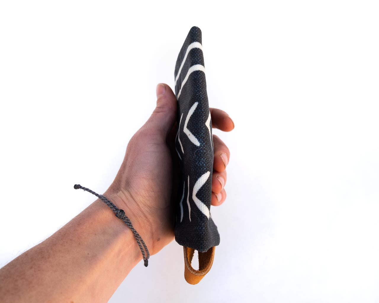 folding dog bowl held in hand
