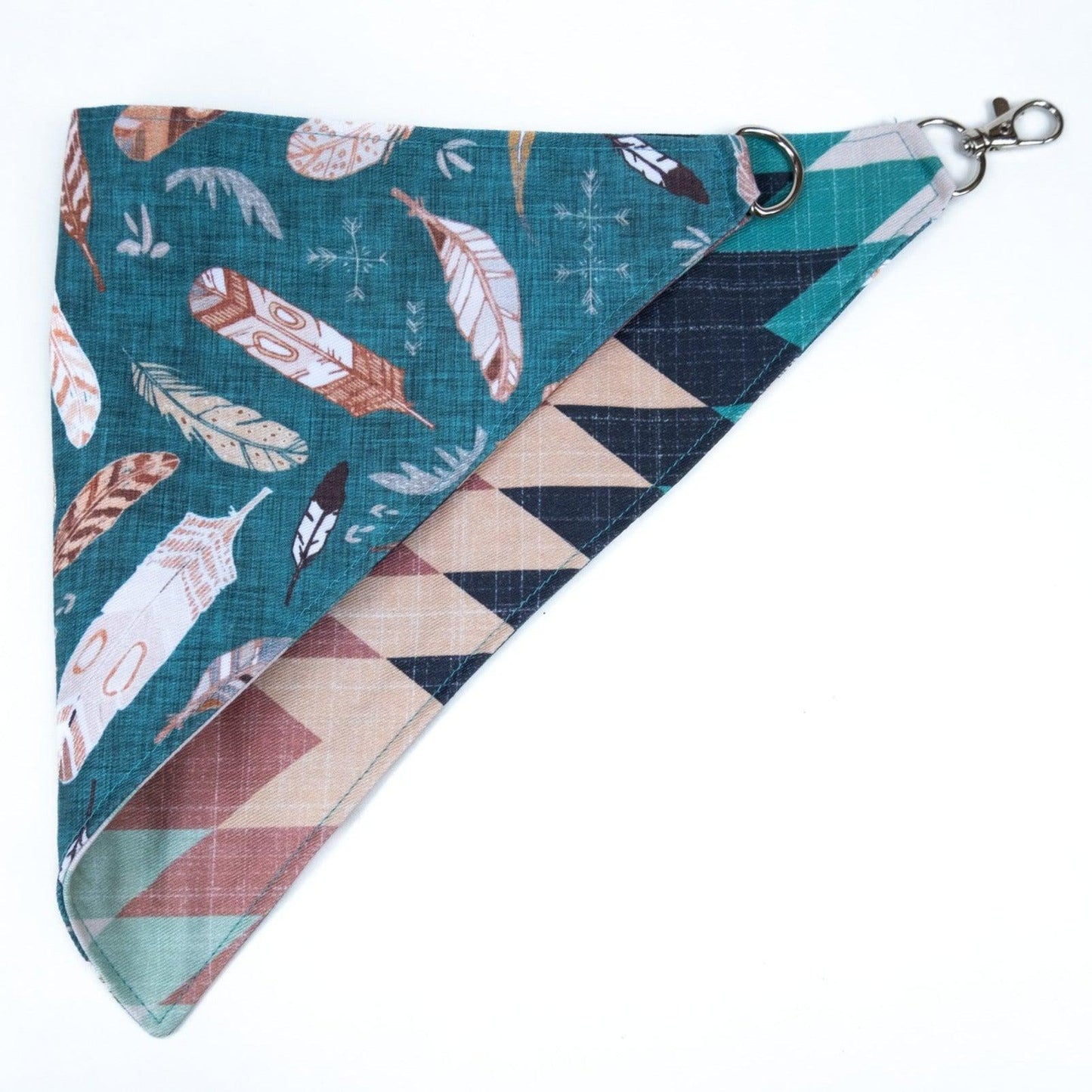 Aztec Feather Reversible Bandana - Clip On