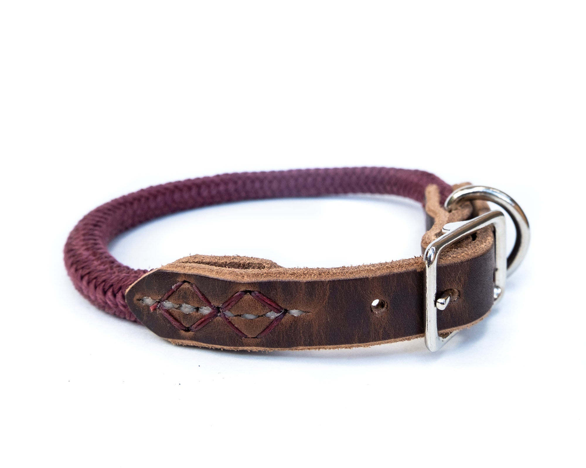 Rope Dog Collar | Leather and Rope – WanderDog Designs